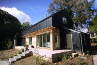 Timber and stonework eco build house
